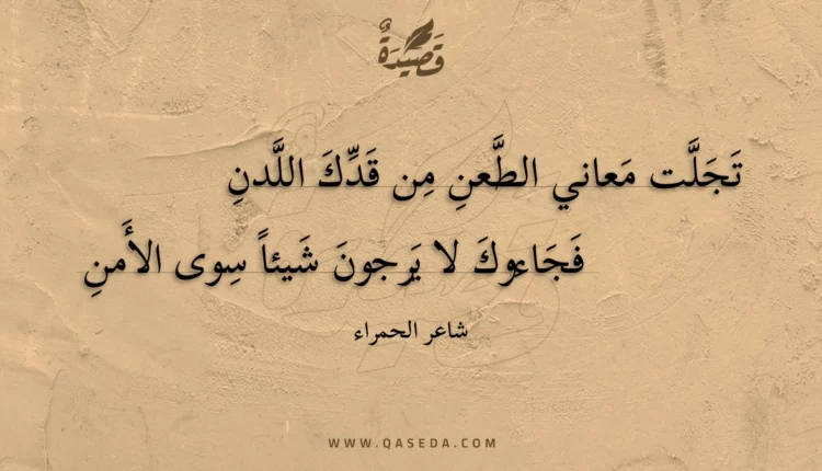 قصيدة تجلت معاني الطعن من قدك اللدن