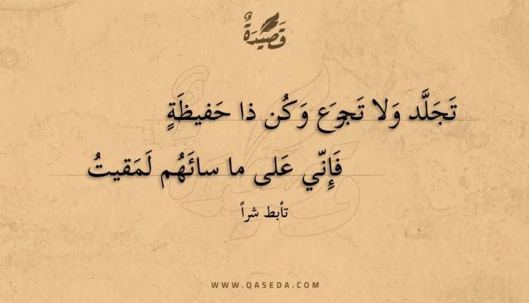 قصيدة تجلد ولا تجزع وكن ذا حفيظة