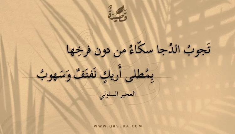 قصيدة تجوب الدجا سكاء من دون فرخها