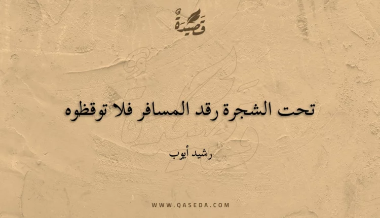 قصيدة تحت الشجرة رقد المسافر فلا توقظوه