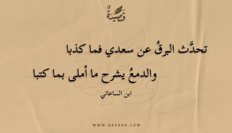 قصيدة تحدث البرق عن سعدي فما كذبا