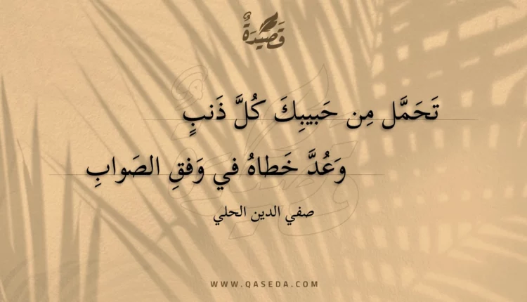 قصيدة تحمل من حبيبك كل ذنب