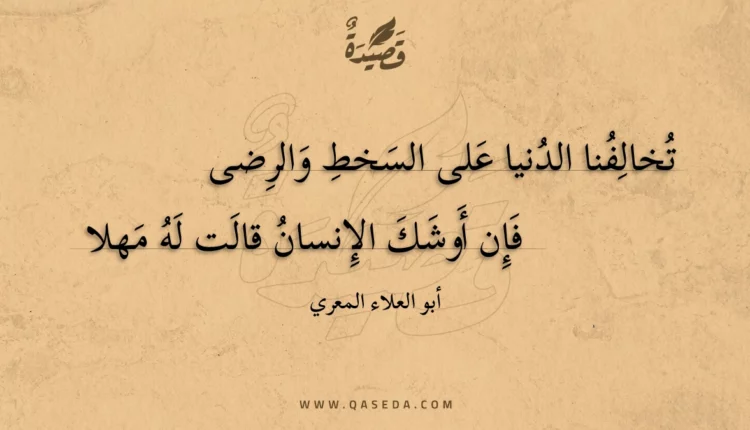 قصيدة تخالفنا الدنيا على السخط والرضى