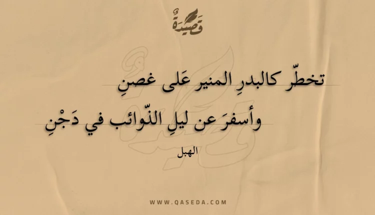 قصيدة تخطر كالبدر المنير على غصن