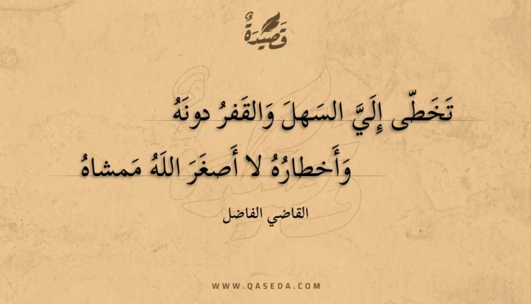 قصيدة تخطى إلي السهل والقفر دونه