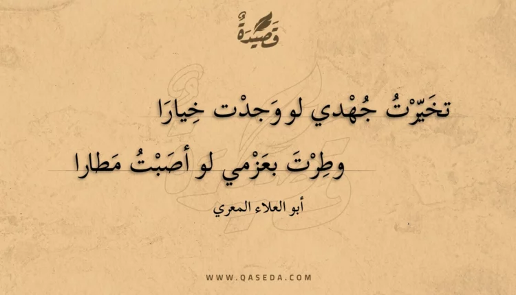 قصيدة تخيرت جهدي لو وجدت خيارا