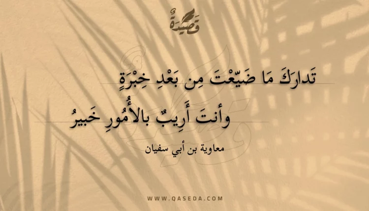 قصيدة تدارك ما ضيعت من بعد خبرة