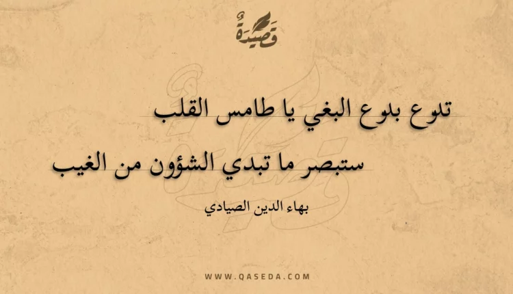 قصيدة تدرع بدرع البغي يا طامس القلب