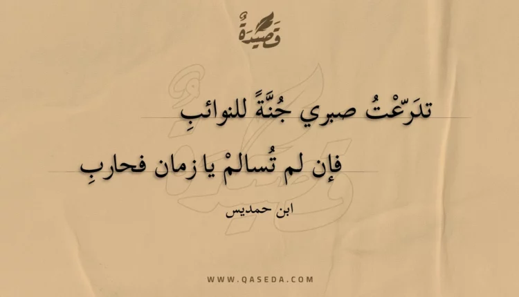 قصيدة تدرعت صبري جنة للنوائب