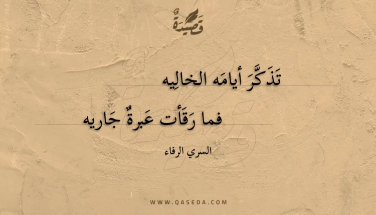 قصيدة تذكر أيامه الخاليه