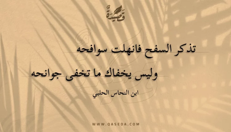قصيدة تذكر السفح فانهلت سوافحه