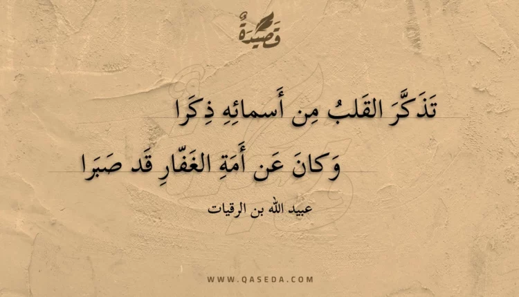 قصيدة تذكر القلب من أسمائه ذكرا