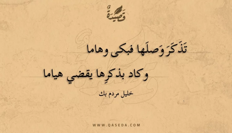 قصيدة تذكر وصلها فبكى وهاما