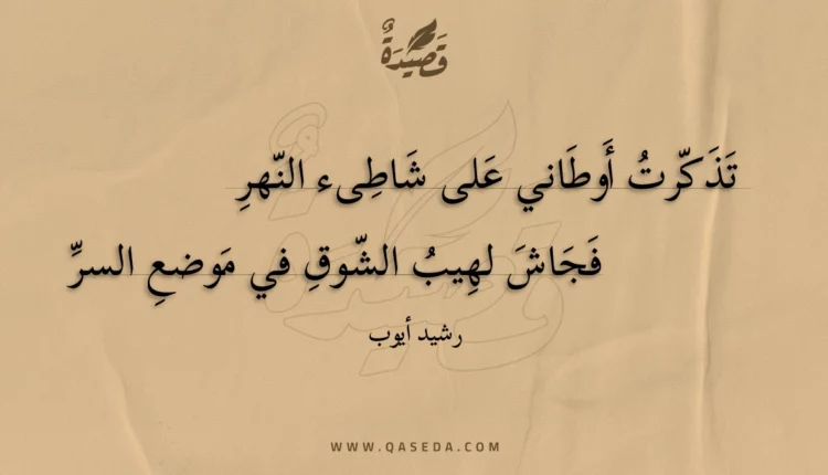 قصيدة تذكرت أوطاني على شاطىء النهر