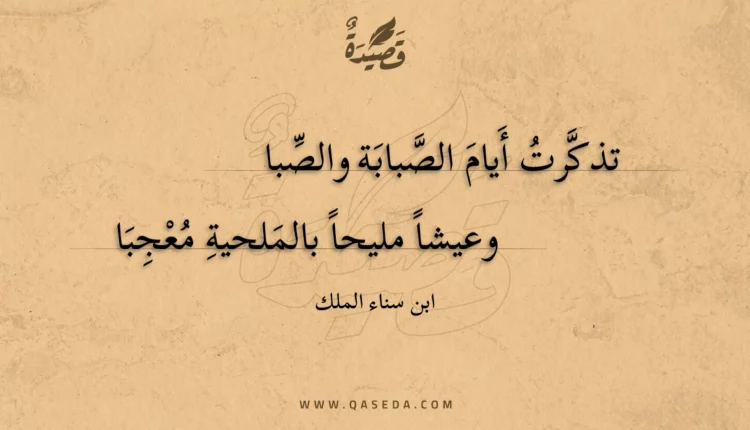 قصيدة تذكرت أيام الصبابة والصبا