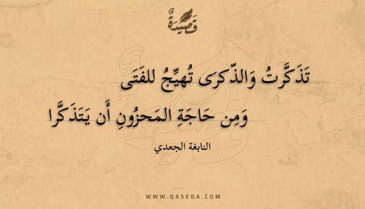 قصيدة تذكرت والذكرى تهيج للفتى