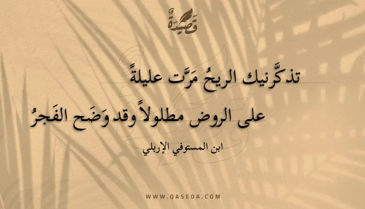 قصيدة تذكرنيك الريح مرت عليلة