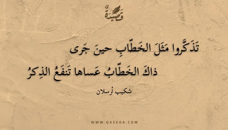 قصيدة تذكروا مثل الخطاب حين جرى