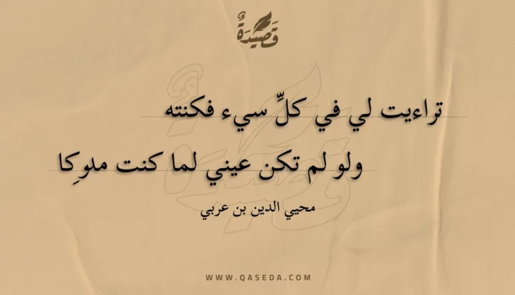 قصيدة تراءيت لي في كل سيء فكنته