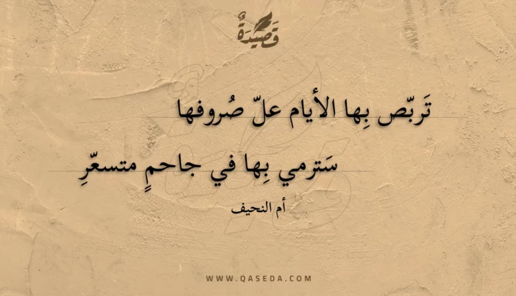 قصيدة تربص بها الأيام عل صروفها