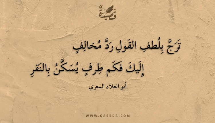 قصيدة ترج بلطف القول رد مخالف