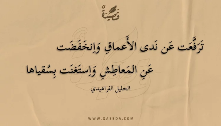 قصيدة ترفعت عن ندى الأعماق وانخفضت
