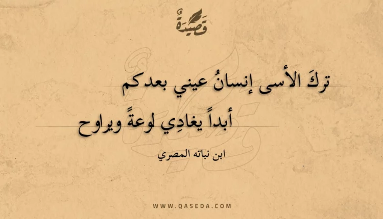 قصيدة ترك الأسى إنسان عيني بعدكم