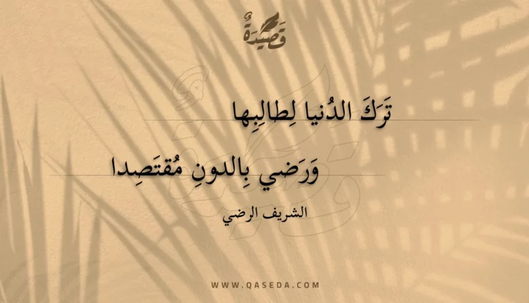 قصيدة ترك الدنيا لطالبها