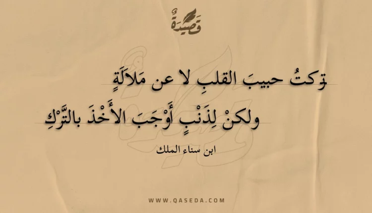 قصيدة تركت حبيب القلب لا عن ملالة