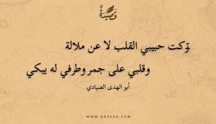 قصيدة تركت حبيبي القلب لا عن ملالة