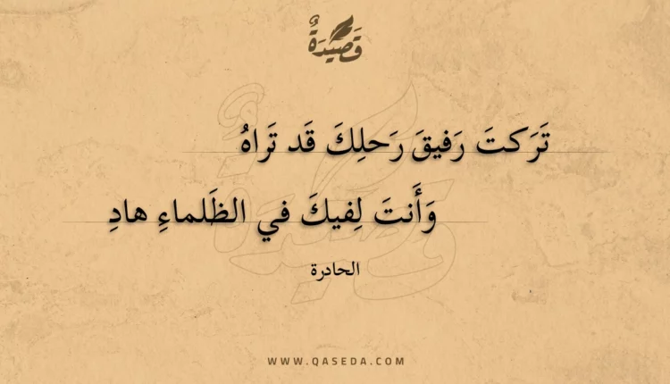 قصيدة تركت رفيق رحلك قد تراه