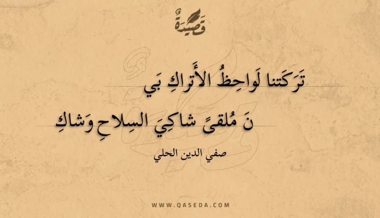 قصيدة تركتنا لواحظ الأتراك بين