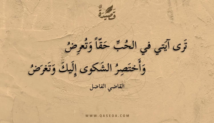 قصيدة ترى آيتي في الحب حقا وتعرض