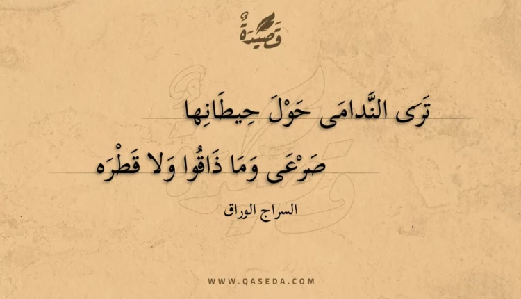 قصيدة ترى الندامى حول حيطانها