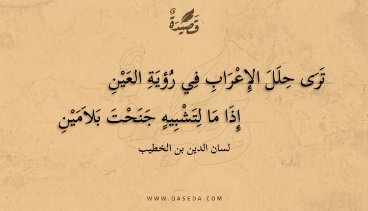 قصيدة ترى حلل الإعراب في رؤية العين