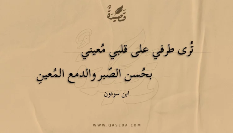 قصيدة ترى طرفي على قلبي معيني