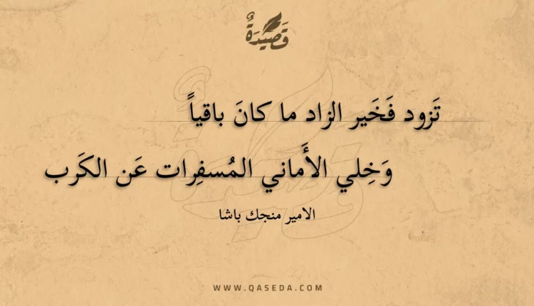 قصيدة تزود فخير الزاد ما كان باقيا