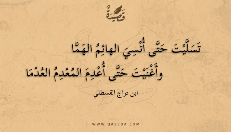 قصيدة تسليت حتى أنسي الهائم الهما