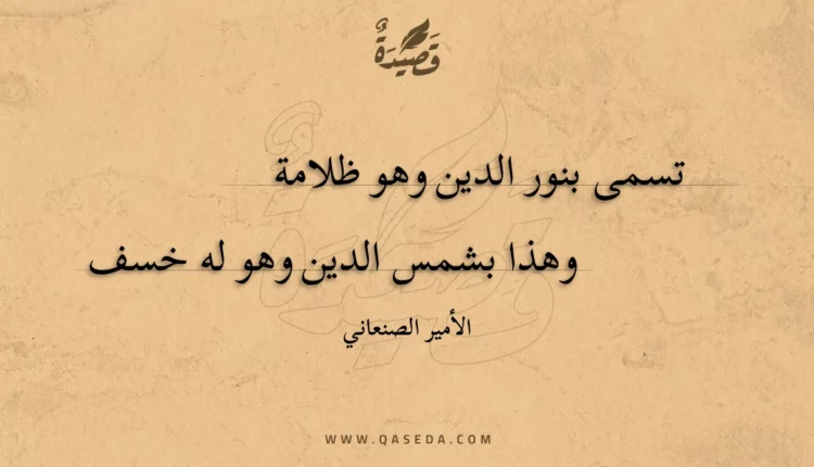 قصيدة تسمى بنور الدين وهو ظلامة