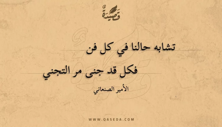 قصيدة تشابه حالنا في كل فن
