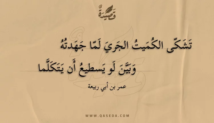 قصيدة تشكى الكميت الجري لما جهدته