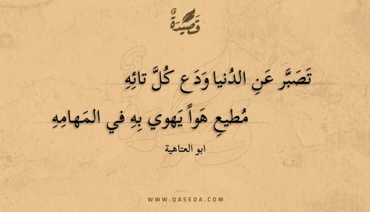 قصيدة تصبر عن الدنيا ودع كل تائه