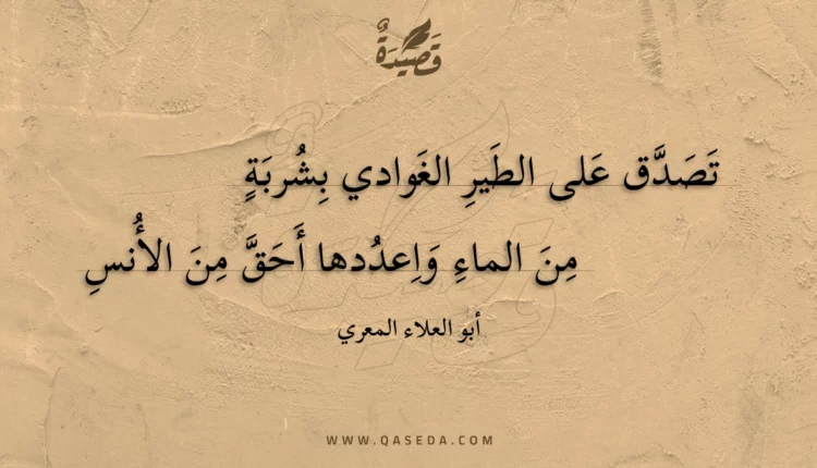 قصيدة تصدق على الطير الغوادي بشربة