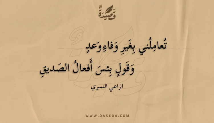 قصيدة تعاملني بغير وفاء وعد
