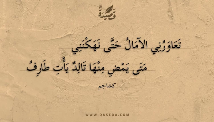قصيدة تعاورني الآمال حتى نهكنني