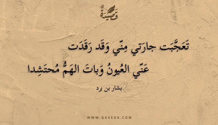 قصيدة تعجبت جارتي مني وقد رقدت