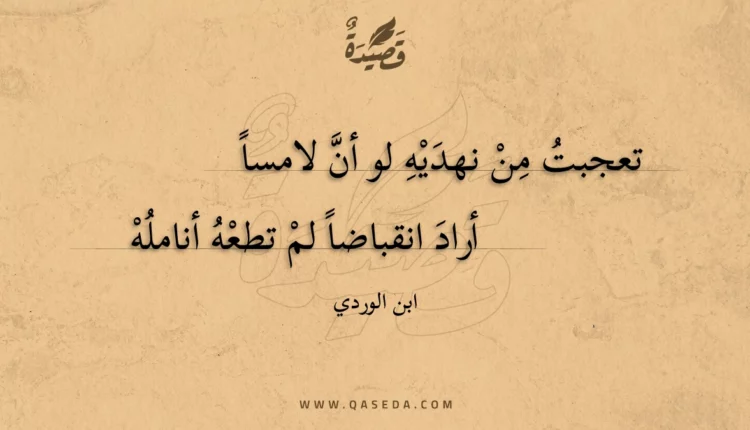 قصيدة تعجبت من نهديه لو أن لامسا