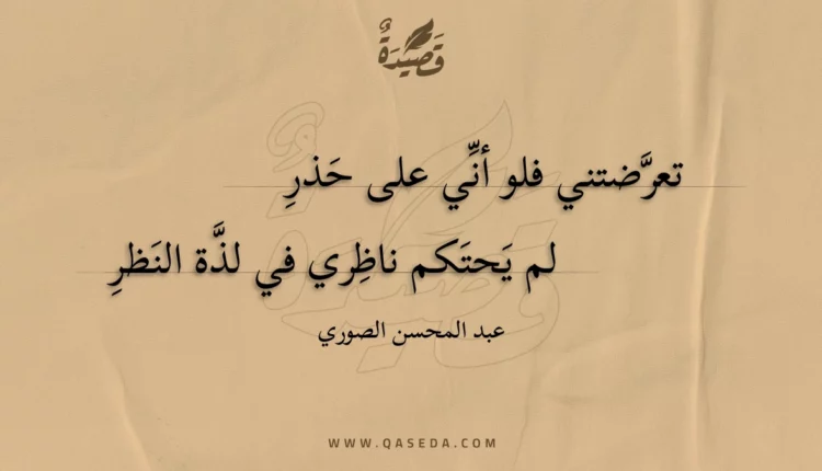 قصيدة تعرضتني فلو أني على حذر