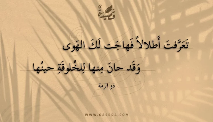 قصيدة تعرفت أطلالا فهاجت لك الهوى
