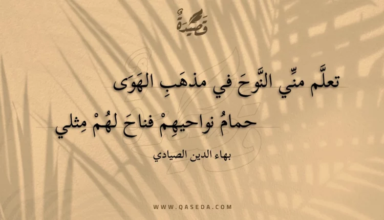 قصيدة تعلم مني النوح في مذهب الهوى